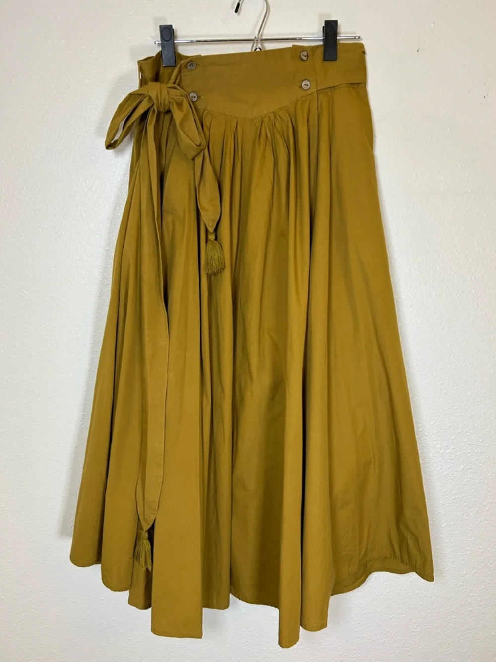 Free People Sunrise Midi Skirt Large Boho Cabin Core Scandi Girl Tassels - Picture 2 of 8